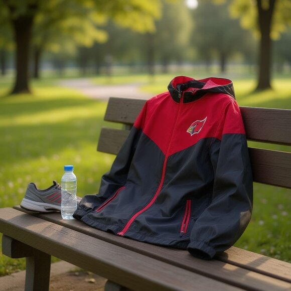 Arizona Cardinals NFL Team Apparel Lightweight Windbreaker Jacket M - Picture 3 of 6